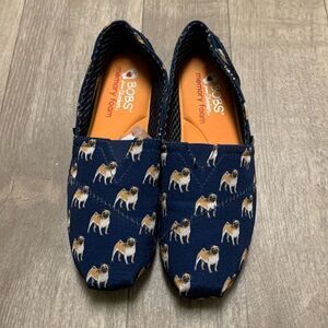 Womens BOBS From Skechers Puggin Around Dog Print  Slip On Comfort Shoes‎